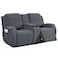 TAOCOCO Loveseat Recliner Cover with Middle Console Stretch Loveseat Cover for 2 Seat Recliner Couch Jacquard Reclining Sofa Covers Loveseat Slipcover Furniture Protector Grey