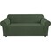 H.VERSAILTEX HVERSAILTEX Stretch Cover for Couch Soft Furniture Covers Slip Covers for 3 Cushion Couch Sofa Feature Thick Checked Jacquard Fabric with Elastic Bottom Sofa Large Bronze Green