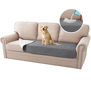H.VERSAILTEX HVERSAILTEX Couch Cover for Dogs Washable 100 Waterproof Sofa Cushion Cover Dog Bed Cover NonSlip Pet Blanket for Sofa Cushion Protector 35 x 74 Grey