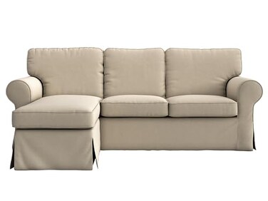 MASTERS OF COVERS Ektorp Loveseat 2 Seat with Chaise Lounge Cover Replacement Customized for IKEA Ektorp Sectional 3 Seat Sofa Slipcover Replacement Khaki