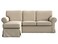 MASTERS OF COVERS Ektorp Loveseat 2 Seat with Chaise Lounge Cover Replacement Customized for IKEA Ektorp Sectional 3 Seat Sofa Slipcover Replacement Khaki