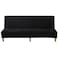 WOMACO Futon Cover Stretch Sofa Bed Slipcovers Full Twin Queen Size Black Armless Couch Loveseat Protector Covers with Elastic Bottom for Living Room Bedroom Furniture Black 6375