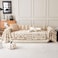 VClife Boho Couch Cover Washable Sofa Cover for Dog Non Slip Couch Covers for 2 Cushion Couch Modern Khaki Creamy White Geometric Sofa Slipcovers MultiFunctional Furniture Protector 71 x 118