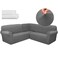 Breling 3 Pcs L Shaped Couch Covers for Sectional Corner Sofa Stretch 5 Seat Washable Corner Sofa Slipcover Sectional Couch Protector for Living RoomDark GrayMilk Silk