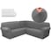 Breling 3 Pcs L Shaped Couch Covers for Sectional Corner Sofa Stretch 5 Seat Washable Corner Sofa Slipcover Sectional Couch Protector for Living RoomDark GrayMilk Silk