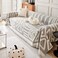 VClife Boho Sofa Cover for Dog Non Slip Washable Couch Cover with Tassel for 34 Cushion Sofa Modern Plaid Checkered Pattern Couch Cushion Cover for L ShapeU ShapeSectionals Gray 91x150