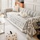 VClife Boho Sofa Cover for Dog Non Slip Washable Couch Cover with Tassel for 34 Cushion Sofa Modern Plaid Checkered Pattern Couch Cushion Cover for L ShapeU ShapeSectionals Gray 91x150