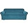 H.VERSAILTEX HVERSAILTEX Stretch Velvet Sofa Covers for 3 Cushion Couch Covers Sofa Slipcovers Furniture Protector Soft with Non Slip Elastic Bottom Crafted from Comfy Rich Velour Sofa 7290 Peacock Bl