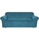 H.VERSAILTEX HVERSAILTEX Stretch Velvet Sofa Covers for 3 Cushion Couch Covers Sofa Slipcovers Furniture Protector Soft with Non Slip Elastic Bottom Crafted from Comfy Rich Velour Sofa 7290 Peacock Bl