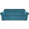 H.VERSAILTEX HVERSAILTEX Stretch Velvet Sofa Covers for 3 Cushion Couch Covers Sofa Slipcovers Furniture Protector Soft with Non Slip Elastic Bottom Crafted from Comfy Rich Velour Sofa 7290 Peacock Bl