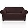 PrinceDeco Stretch Loveseat Sofa Cover Slipcover Couch Cover for 2 Cushion Sofa Washable Sofa Cover for Pets Friendly Furniture Protector Covers with Non Slip BottomLoveseat Brown