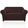 PrinceDeco Stretch Loveseat Sofa Cover Slipcover Couch Cover for 2 Cushion Sofa Washable Sofa Cover for Pets Friendly Furniture Protector Covers with Non Slip BottomLoveseat Brown