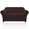 PrinceDeco Stretch Loveseat Sofa Cover Slipcover Couch Cover for 2 Cushion Sofa Washable Sofa Cover for Pets Friendly Furniture Protector Covers with Non Slip BottomLoveseat Brown