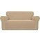 Easy-Going EasyGoing Stretch Loveseat Slipcover 1Piece Sofa Cover Furniture Protector Couch Soft with Elastic Bottom for Kids Polyester Spandex Jacquard Fabric Small Checks Loveseat Sand