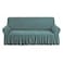 NICEEC Sofa Slipcover Sage Sofa Cover 1 Piece Easy Fitted Sofa Couch Cover Universal High Stretch Durable Furniture Protector with Skirt Country Style 3 Seater Sage