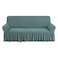 NICEEC Sofa Slipcover Sage Sofa Cover 1 Piece Easy Fitted Sofa Couch Cover Universal High Stretch Durable Furniture Protector with Skirt Country Style 3 Seater Sage