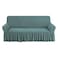 NICEEC Sofa Slipcover Sage Sofa Cover 1 Piece Easy Fitted Sofa Couch Cover Universal High Stretch Durable Furniture Protector with Skirt Country Style 3 Seater Sage