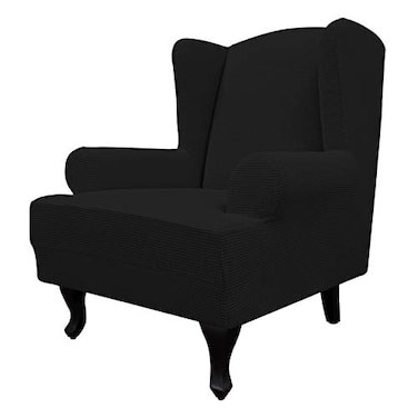 Easy-Going EasyGoing Stretch Wingback Chair Sofa Slipcover 1Piece Sofa Cover Furniture Protector Couch Soft with Elastic Bottom Spandex Jacquard Fabric Small ChecksLargeBlack