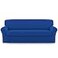 Easy-Going EasyGoing 2 Pieces Microfiber Stretch Sofa Slipcover Spandex Soft Fitted Sofa Couch Cover Washable Furniture Protector with Elastic Bottom KidsPet Sofa Classic Blue