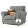 YEMYHOM Latest Checkered 2 Pieces Chair Covers for Living Room High Stretch Thickened Chair Slipcovers with Arms Anti Slip Elastic Armchair Sofa Couch Protector Light Gray 31461 Cushion