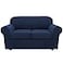 H.VERSAILTEX HVERSAILTEX 3 Piece Stretch Sofa Covers for 2 Cushion Loveseat Couch Covers for Living Room Sofa Slipcovers Base Cover Plus 2 Seat Cushion Covers Thicker Jacquard FabricMedium Sofa Navy