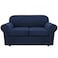 H.VERSAILTEX HVERSAILTEX 3 Piece Stretch Sofa Covers for 2 Cushion Loveseat Couch Covers for Living Room Sofa Slipcovers Base Cover Plus 2 Seat Cushion Covers Thicker Jacquard FabricMedium Sofa Navy