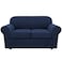 H.VERSAILTEX HVERSAILTEX 3 Piece Stretch Sofa Covers for 2 Cushion Loveseat Couch Covers for Living Room Sofa Slipcovers Base Cover Plus 2 Seat Cushion Covers Thicker Jacquard FabricMedium Sofa Navy