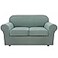 H.VERSAILTEX HVERSAILTEX 3 Piece Stretch Sofa Covers for 2 Cushion Loveseat Couch Covers for Living Room Sofa Slipcovers Base Cover Plus 2 Seat Cushion Covers Thicker Jacquard FabricMedium Sofa Sage