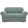 H.VERSAILTEX HVERSAILTEX 3 Piece Stretch Sofa Covers for 2 Cushion Loveseat Couch Covers for Living Room Sofa Slipcovers Base Cover Plus 2 Seat Cushion Covers Thicker Jacquard FabricMedium Sofa Sage