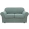 H.VERSAILTEX HVERSAILTEX 3 Piece Stretch Sofa Covers for 2 Cushion Loveseat Couch Covers for Living Room Sofa Slipcovers Base Cover Plus 2 Seat Cushion Covers Thicker Jacquard FabricMedium Sofa Sage