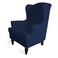 Easy-Going EasyGoing Stretch Wingback Chair Sofa Slipcover 1Piece Sofa Cover Furniture Protector Couch Soft with Elastic Bottom Polyester Spandex Jacquard Fabric Small ChecksWing ChairNavy