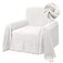 H.VERSAILTEX HVERSAILTEX Cotton Sofa Covers Couch Cover Sofa Slipcover for Most Shape Sofas Feature Thick Woven Jacquard Seamless with Tassels MultiUse Decorative for Couch Medium 71 x 91 White