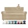 ZNSAYOTX Luxury Velvet Couch Cover 4 Piece 7292 Stretch Sofa Covers for 3 Cushion Couch Thick Soft Sofa Slipcover with Non Slip Strap Dog Pet Friendly Nice Furniture Protector Camel