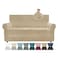 ZNSAYOTX Luxury Velvet Couch Cover 4 Piece 7292 Stretch Sofa Covers for 3 Cushion Couch Thick Soft Sofa Slipcover with Non Slip Strap Dog Pet Friendly Nice Furniture Protector Camel