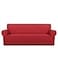 PureFit Super Stretch Sofa Slipcover Spandex Non Slip Soft Couch Sofa Cover Washable Furniture Protector with Non Skid Foam and Elastic Bottom for Kids Pets Oversized Sofa Red