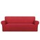 PureFit Super Stretch Sofa Slipcover Spandex Non Slip Soft Couch Sofa Cover Washable Furniture Protector with Non Skid Foam and Elastic Bottom for Kids Pets Oversized Sofa Red