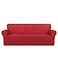 PureFit Super Stretch Sofa Slipcover Spandex Non Slip Soft Couch Sofa Cover Washable Furniture Protector with Non Skid Foam and Elastic Bottom for Kids Pets Oversized Sofa Red