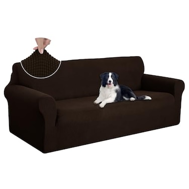 U-NICE HOME UNICE HOME Stretch Couch Cover Sofa Cover Sofa Slipcover Furniture Protector for 4 Cushion Couch Sofa Pet FriendlyOversized Sofa Chocolate