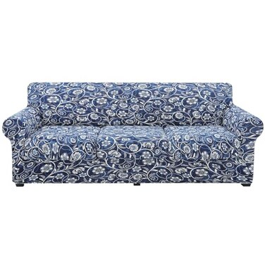 hyha Couch Cover Floral Pattern Stretch Printed 4 Pieces Sofa Slipcovers for 3 Separate Cushion Couch Washable Furniture Protector for DogsSofa Baroque