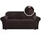 H.VERSAILTEX HVERSAILTEX Real Velvet Plush 3 Piece Stretch Sofa Covers Couch Covers for 2 Cushion Couch Sofa Slipcovers Width Up to 90 Inch Feature Thick Soft Stay in Place Large Sofa Brown