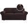 H.VERSAILTEX HVERSAILTEX Real Velvet Plush 3 Piece Stretch Sofa Covers Couch Covers for 2 Cushion Couch Sofa Slipcovers Width Up to 90 Inch Feature Thick Soft Stay in Place Large Sofa Brown