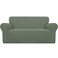 Easy-Going EasyGoing Stretch Oversized Loveseat Slipcover 1Piece Sofa Cover Furniture Protector Couch Soft with Elastic Bottom for Kids Polyester Spandex Jacquard Fabric Small Checks Greyish Green