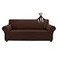 Asnomy Couch Covers for 3 Cushion Couch Stretch Sofa Covers Slipcovers Pet Protector Furniture Covers for Dogs Cats Spandex Jacquard Fabric Small ChecksXLargeChocolate