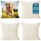 Encasa XO Throw Pillow Covers 18x18 Sublimation Blank Natural Pack of 4 Pack with Invisible Zipper Soft Polyester Twill Cushion Cases Suitable for DIY Digital Printing Painting