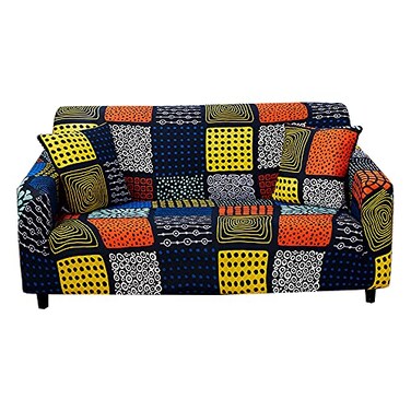 HOOBUY Printed Sofa Cover Stretch Couch Covers Sofa Slipcovers for 3 Cushion Couch with Two Free Pillow Case Bragg 3 SeaterLarge 2 Seater