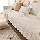 vctops Super Soft Velvet Quilted Sofa Couch Covers NonSlip Sectional Couch Cover Leaf Pattern Plush Sofa Slipcover Furniture Protector for Pets Kids Children Dog Cat Cream 28x28