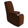 ULTICOR 7Piece L Shape Sectional Recliner Sofa Covers Velvet Stretch Reclining Couch Covers for Reclining L Shape Sofa Thick Soft Washable Chocolate 1 Console Cover