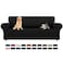LURKA Stretch Sofa Slipcovers Couch Covers for 3 Cushion Couch Sofa Pet Friendly Non Slip Sofa Cover Washable Furniture Protector with Elastic Bottom Large Black