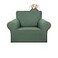KEKUOU Stretch Single Sofa Slipcover 1 Piece Couch Sofa Cover 3155 Furniture Protector 1 Seater Sofa with Elastic Bottom for KidsPetJacquard Small Checked Pattern FabricSmallGreyish Green