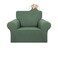 KEKUOU Stretch Single Sofa Slipcover 1 Piece Couch Sofa Cover 3155 Furniture Protector 1 Seater Sofa with Elastic Bottom for KidsPetJacquard Small Checked Pattern FabricSmallGreyish Green